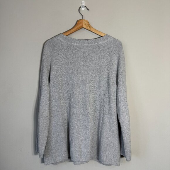 NWOT J. Jill Long Sleeve Crewneck Sweater Pullover Women's Medium Gray Pockets - Picture 3 of 10
